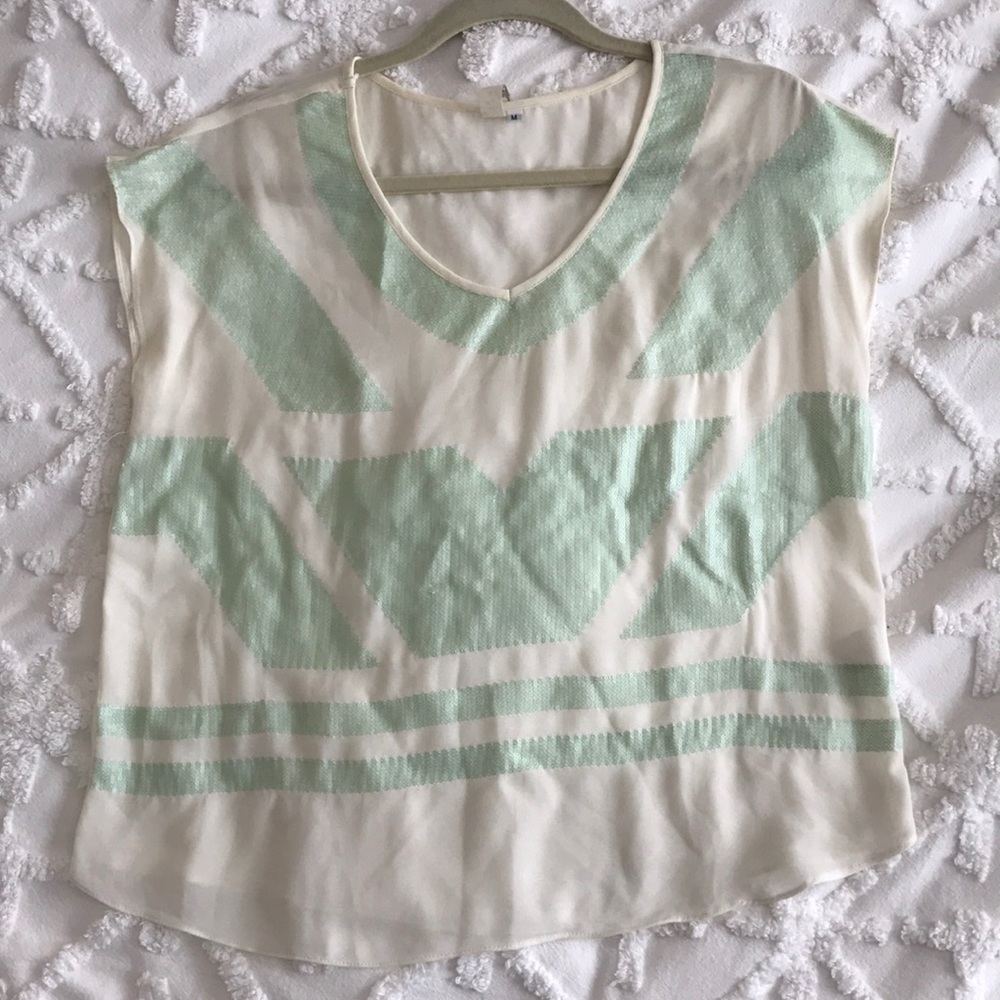 Mint Sequin Blouse